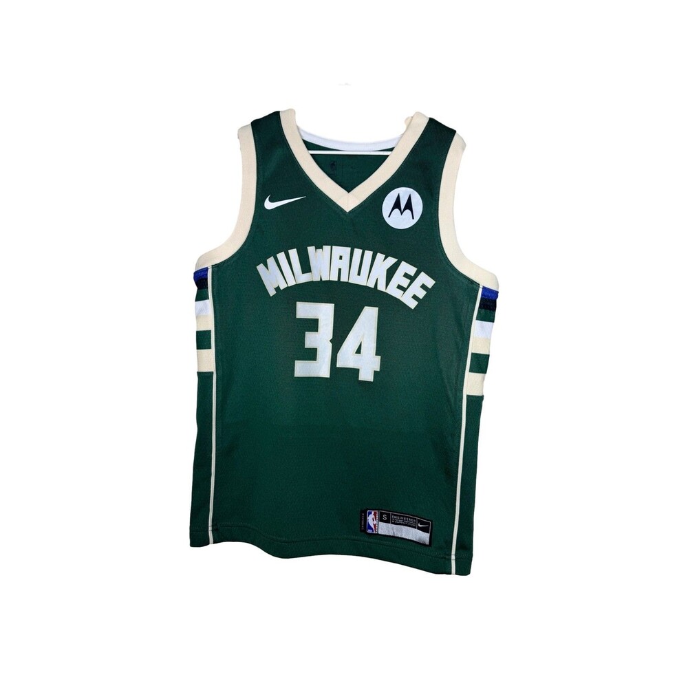 Giannis Antetokounmpo Milwaukee Bucks Nike Swingman Jersey #34 Green kids sz 6